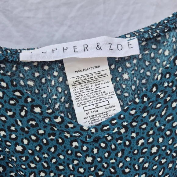 Teal Polka Dot Midi Dress - Picture 3 of 3